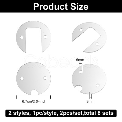 8 Sets Transparent Acrylic Blank Tumbler Topper TACR-BC0001-15-1