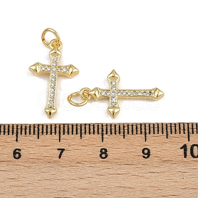 Brass Micro Pave Cubic Zirconia Pendants ZIRC-P060-21G-1-1