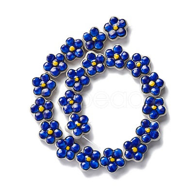 Handmade Porcelain Flower Beads Strands PORC-F003-01G-1