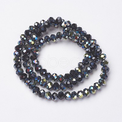 Electroplate Opaque Glass Beads Strands EGLA-A034-P4mm-S02-1