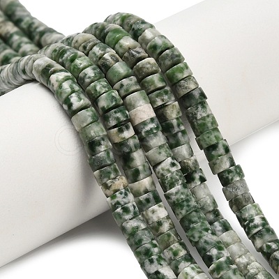 Natural Green Spot Jasper Beads Strands G-Z110-A18-2x4mm-1