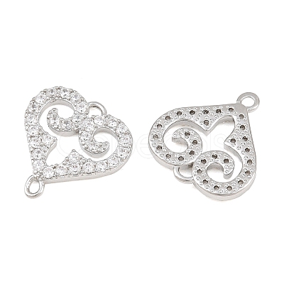 Brass Micro Pave Clear Cubic Zirconia Connector Charms CU-CBA7BFE-03H-P-1