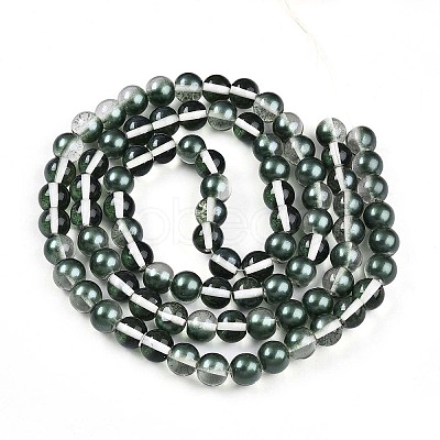 Baking Paint Transparent Glass Beads Strands DGLA-N011-10mm-07-1