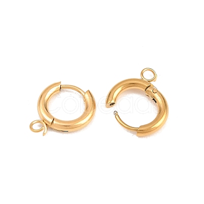 316 Stainless Steel Huggie Hoop Earring Findings EJEW-B158-01A-G-1