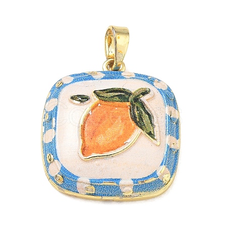 Brass Enamel Pendants KK-CBA2CFD-02G-1
