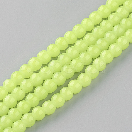 Baking Paint Imitation Jade Glass Round Bead Strands LS-DGLA-Q021-10mm-08-1