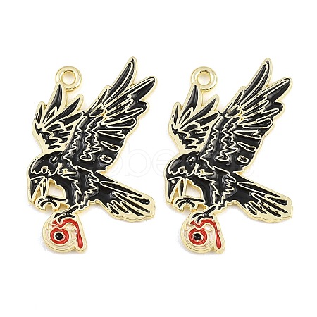 Alloy with Black Enamel Pendants AL-CBA2919-02G-01-1