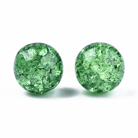 Transparent Crackle Acrylic Round Beads Strands X-CCG-R002-12mm-08-1