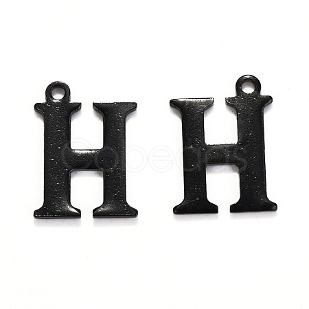 304 Stainless Steel Alphabet Charms STAS-H122-H-EB-1
