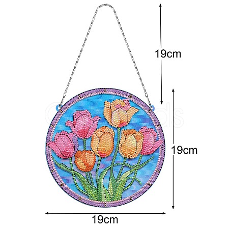 DIY Diamond Painting Hanging Pendants Decoration Kits PW-WG8D040-07-1