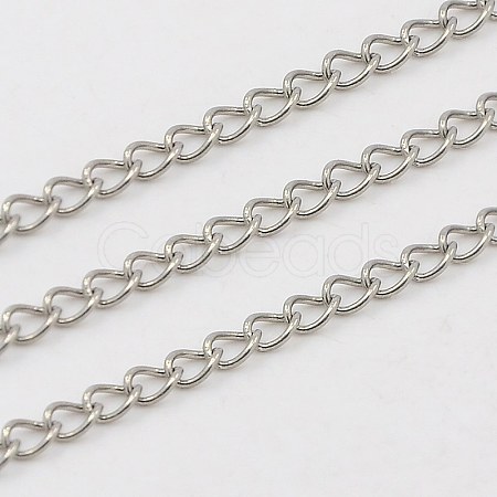 Tarnish Resistant 304 Stainless Steel Twisted Chains Curb Chains CHS-K001-24-2.5mm-1
