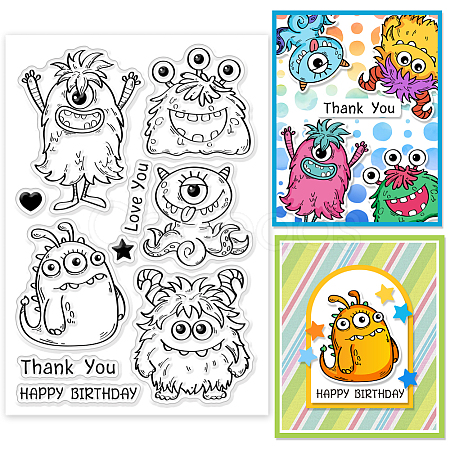 Custom Summer Theme PVC Plastic Clear Stamps DIY-WH0631-0731-1