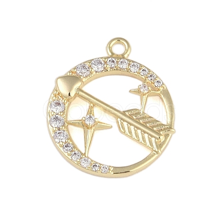 Brass Micro Pave Clear Cubic Zirconia Pendants FIND-B077-02G-04-1