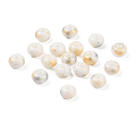 Opaque Spray Painted Glass Beads GLAA-G118-01K-1
