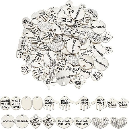 180Pcs 6 Styles Tibetan Style Alloy Pendants TIBEP-AR0001-14-1