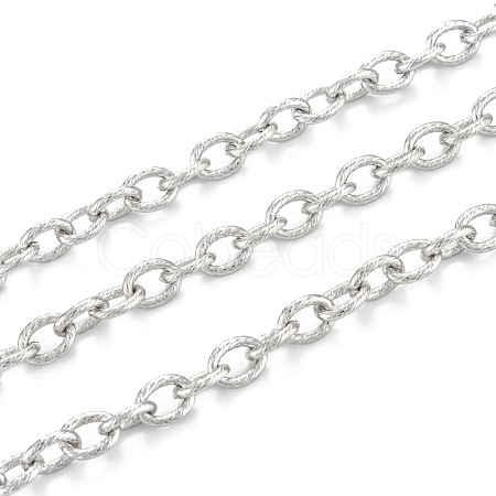 Tarnish Resistant 304 Stainless Steel Textured Cable Chains CHS-O010-04P-1