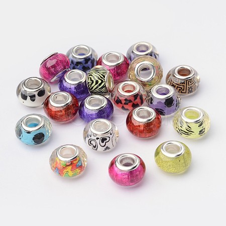 Large Hole Rondelle Acrylic European Beads OPDL-X0003-1