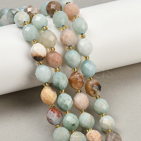 Natural Flower Amazonite Beads Strands G-N342-149I-02-1