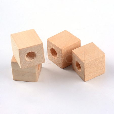 Unfinished Wood Beads WOOD-S659-10-LF-1