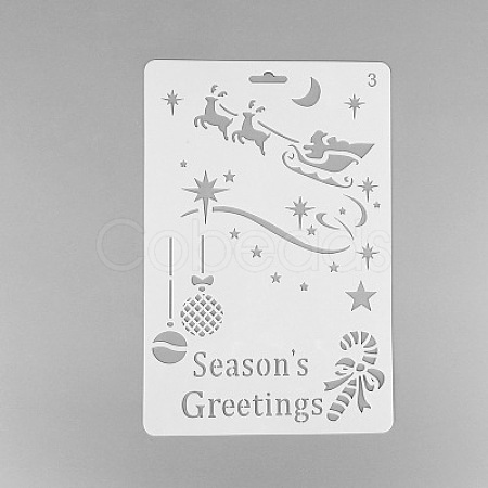 Creative Christmas Plastic Drawing Stencil DIY-L007-03-1