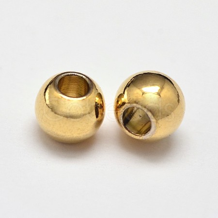 Rack Plating Brass Round Spacer Beads KK-I598-03G-RS-1