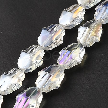 Transparent Electroplate Glass Beads Strands EGLA-F159-AB02-1