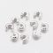 Brass Crimp Beads Covers, Silver Color Plated, 3.2mm In Diameter, Hole: 1.2mm