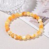 6MM Natural Yellow Shell Round Beaded Stretch Bracelets SH-CBACA76-18B-2