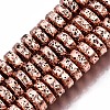 Electroplated Natural Lava Rock Beads Strands G-T114-67RG-1