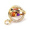 Brass Micro Pave Cubic Zirconia Pendants ZIRC-O044-19E-G-4