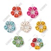 7Pcs 7 Colors Halloween Dyed Synthetic Turquoise Skull Beaded Pendants PALLOY-TA00309-1