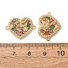 Brass Pave Colorful Cubic Zirconia Connector Charms CU-CBA4579-02G-C-2