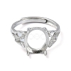 Adjustable 925 Sterling Silver 4 Prongs Ring Settings STER-K179-06P-2