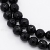 Black Stone Beads Strands G-I087-8mm-1