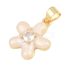 Brass Micro Pave Clear Cubic Zirconia Pendants KK-C170-26G-06-2