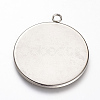 Tarnish Resistant 201 Stainless Steel Pendant Cabochon Settings X-STAS-T004-014-2