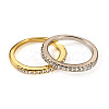 2Pcs 2 Colors Alloy with Crystal Rhinestone Finger Rings RJEW-TADJ0001-01D-1