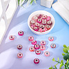 30Pcs Printed Transparent Resin European Beads RESI-TADJ0001-03H-4