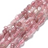 Natural Old Rose Madagascar Rose Quartz Beads Strands X-G-P497-01A-02-1