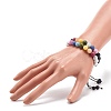 2Pcs 2 Style Natural Howlite & Golden Sheen Obsidian & Mixed Stone Round Braided Bead Bracelets Set for Women BJEW-JB08385-3