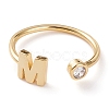 Brass Micro Pave Clear Cubic Zirconia Cuff Rings RJEW-Z005-M-G-1