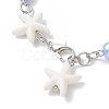 Synthetic Turquoise Starfish Link Bracelets for Women BJEW-JB12469-01-4