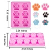 2Pcs 2 Styles Paw Shaped Fondant Molds DIY-SZ0002-69-1