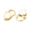 Flat Round Brass Enamel Lobster Claw Clasps KK-Z147-02G-B-3