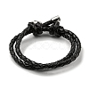 Adjustable Leather Cords Braided Double Layer Multi-strand Bracelets BJEW-F468-01-2