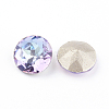 Pointed Back & Back Plated Glass Rhinestone Cabochons RGLA-J012-8mm-001VL-2