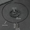 304 Stainless Steel Chain Bracelets & Rectangle Pendant Necklaces & Rings for Men FS-WGDB989-01-4