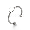 Non-Tarnish Adjustable 304 Stainless Steel Finger Rings Components X-STAS-K278-04A-P-1
