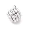Rack Plating Brass with Plastic Pearl Pendants KK-L210-012P-01-1