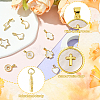 10Pcs 10 Styles Brass Pave Natural White Shell Pendants KK-CJ0002-56-3